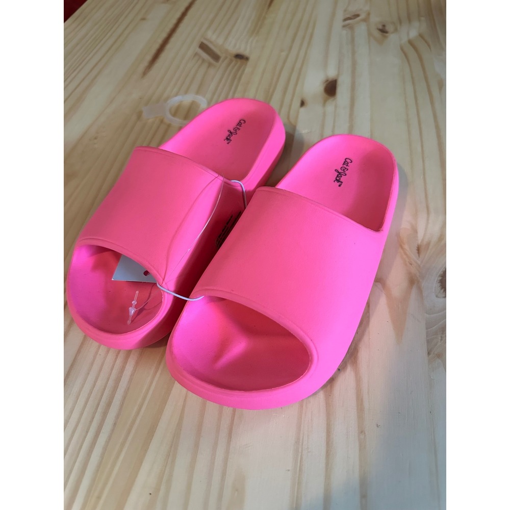 Cat & Jack Kids Slide Sandal Bundle Neon Pink Tie Dye Cloud Size 1 NWT